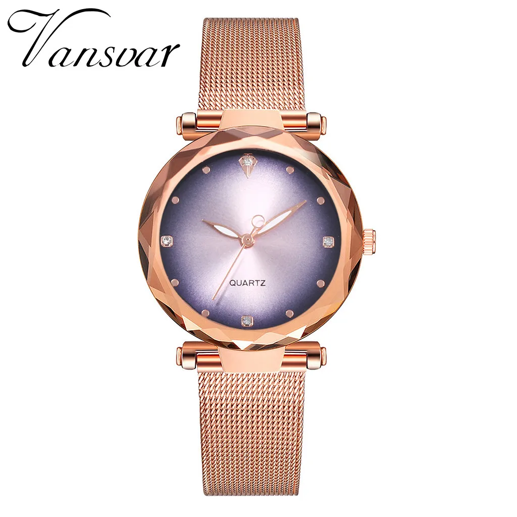 

Vansvar Women Watches Bayan Kol Saati Fashion Rose Gold Silver Luxury Ladies Watch For Women reloj mujer saat zegarek damski D7