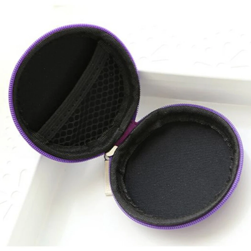 

New 1PC Purple Waterproof Desk Clip Holder Storage EVA Earphone Wire Box Without Earphone Data Line Cables Box Women Zipper