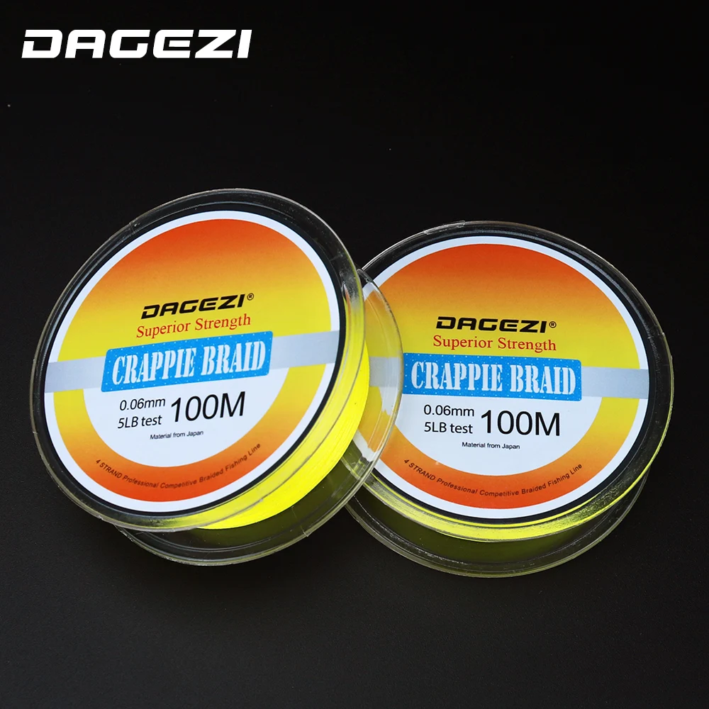 DAGEZI Super Thin 0.06MM 5LB Test Crapple braid Fishing Lines Multifilament  PE Braided Fishing Line Rope Yellow Leader Line - AliExpress