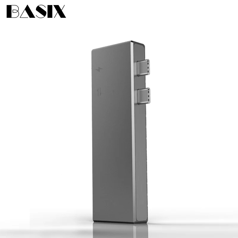 gray Basix USB C концентратора Dual USB C Порты 5 в 1 Портативный Тип C концентратор usb 3,0 PD зарядки и передача данных для 1" 15" MacBook Pro - Цвет: gray