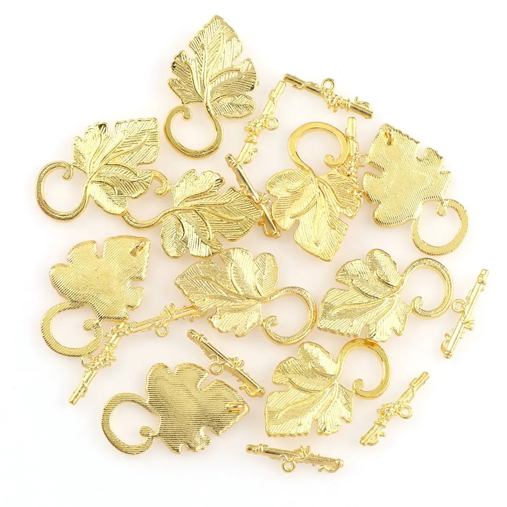 Лист Античная бронза, золото 6 цветов OT Переключить пряжки разъемы браслет застежки на ожерелье DIY ювелирных изделий Аксессуары