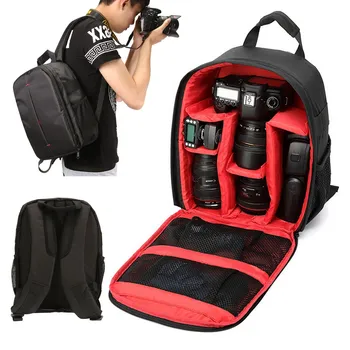 

Multi-functional DSLR Backpack Rucksack Case Bag Adjustable Waterproof For Video Photo Camera Lens Accessory 3 Color 34x21x13cm