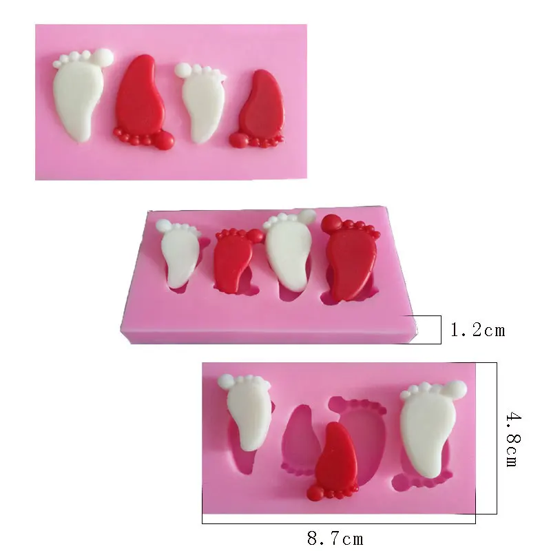 

Silicone Embossing Mold Baby Feet Fondant and Gum Paste Mould Sugarpaste Mold Wedding Cake Decoration Tool