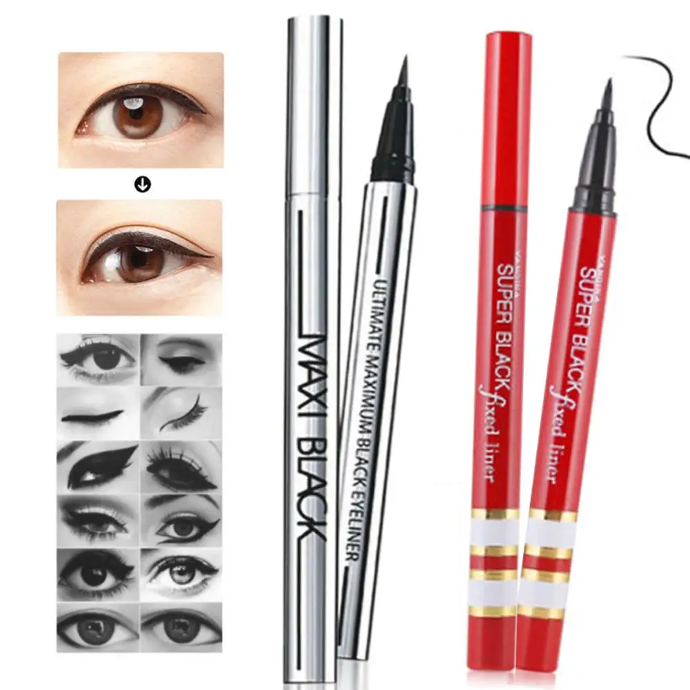 

Eyeliner Quick-drying Waterproof Not Smudge-free Eyeliner Liquid Silver Red Tube All Day High Waterproof Makeup Liquid Eye Liner