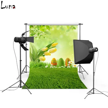 

MEHOFOTO Happy Easter Vinyl Photography Background For Lawn Flower New Fabric Flannel Backdrop For photo studio Props 056