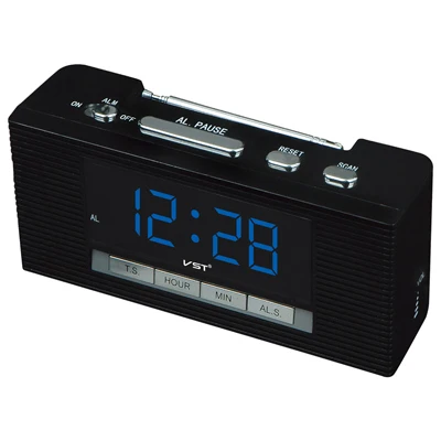 Led Будильник большой дисплей радио часы с функцией повтора большого количества настольные часы Ac мощность настольные часы - Цвет: Blue