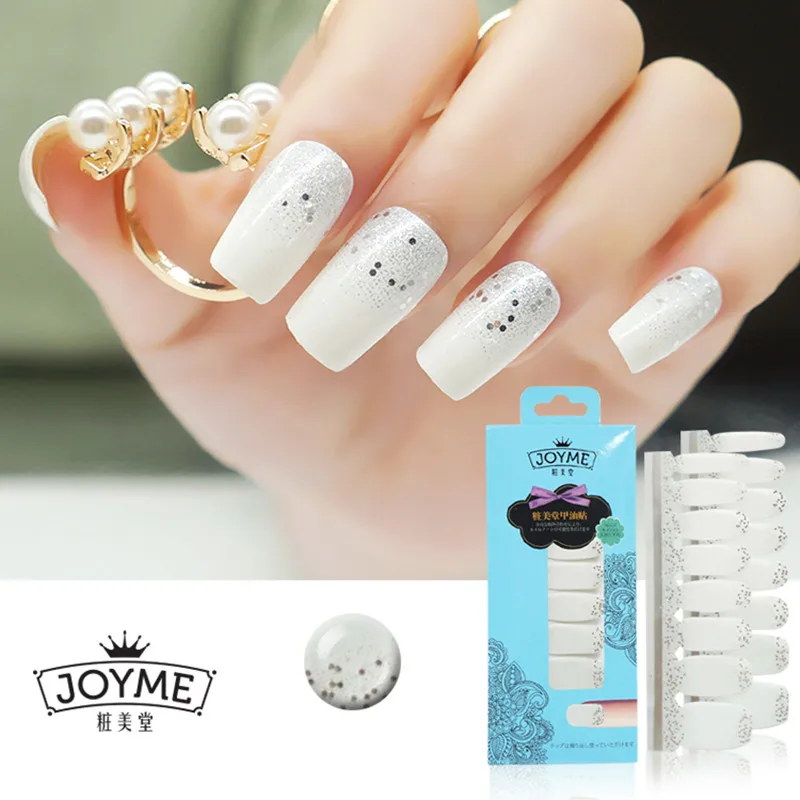 Wholesale Glitter Polish Strips White Glitter Colorful Silver Set 16pcs