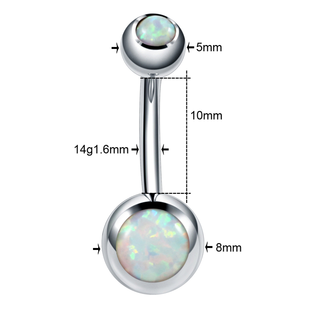 Opal Nose Septum Daith Tragus Cartliage Piercing Orelha Helix Lip Labret Ring Opal CBR Piercing Nose Screw Stud Ring Jewelry