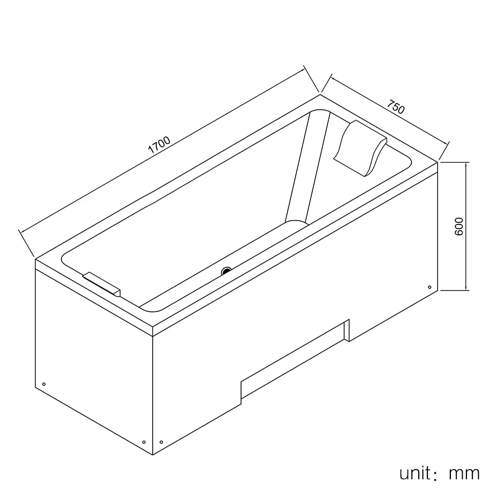 straight shower bathtub