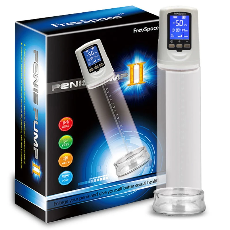 Bomba de pene con USB recargable potenciador de pene automático LED ampliación de extendedor de pen