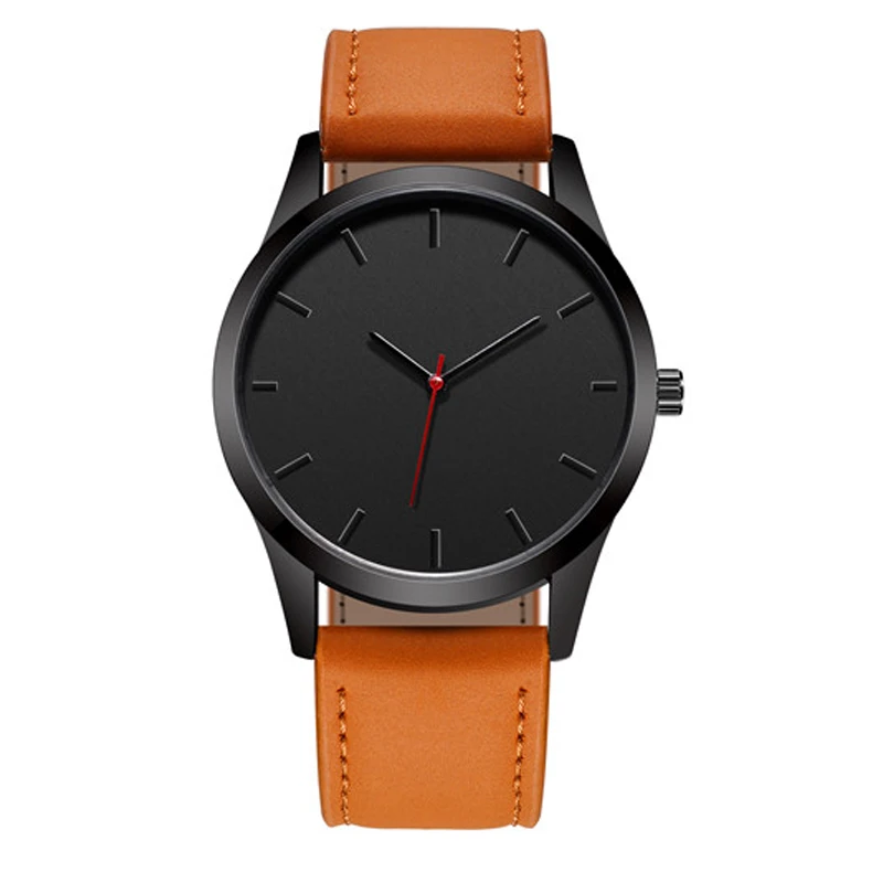 WJ-7126 Wal-joy брендовые простые мужские часы классические модные повседневные роскошные кожаные деловые кварцевые наручные часы Reloj de hombre - Цвет: Кофе