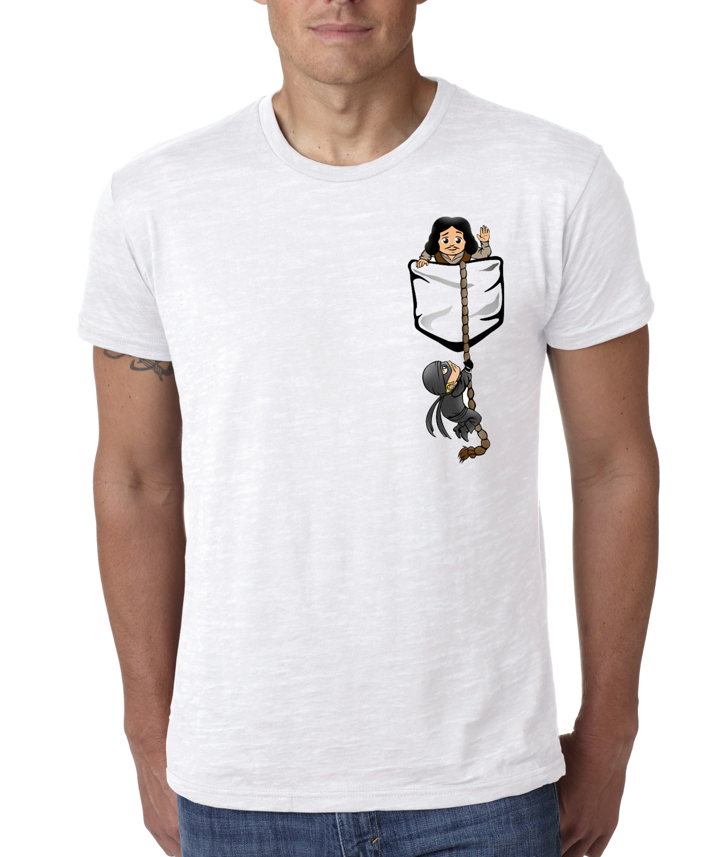 

Princess Bride Pocket Tee Men's T Shirt Featuring Inigo Montoya and Westley