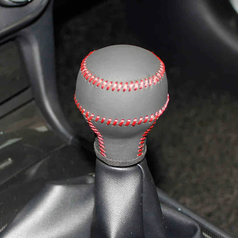 

Gear Cover Case for Mitsubishi Lancer-ex Manual Shift Car Styling DIY Gear Shift Collars Genuine Leather Black