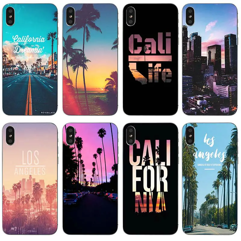 

Soft Silicone Phone Cases for iPhone 5 5S SE 6 6S Plus 7 7Plus 8 8Plus X XR XS Max Back Cover California Losangeles Scenery