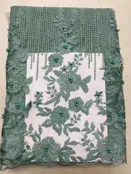 

New Arrival African Lace Fabric With Bead High Quality Embroidery French Lace Fabric Wholesale Bridal Lace Fabric For Dress 5yds