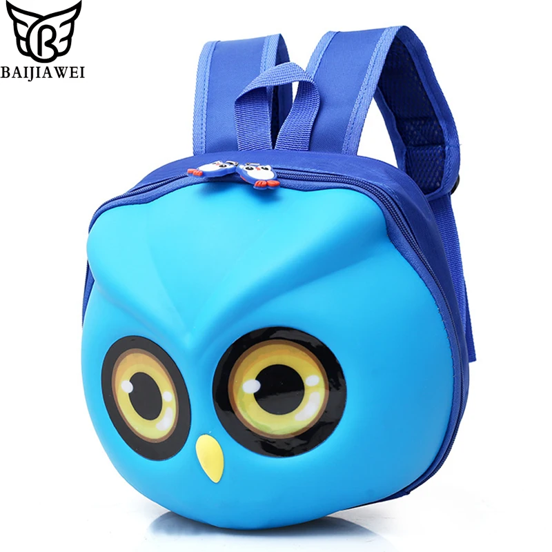 

BAIJIAWEI Owl Cartoon Cute Mini Bag EVA Anti-lost Children's Bags Kindergarten Backpack Kids School Bags Cute Children Backpack