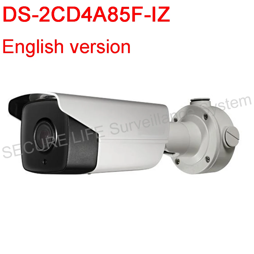 Free shipping English version DS-2CD4A85F-IZ 4K Smart Bullet Camera Support 128G on-board storage PoE IP67 Motorized lens
