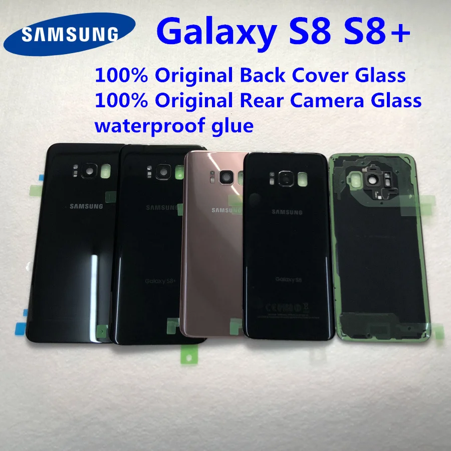 Для Samsung Galaxy S8 Plus S8+ G950 G955 аккумулятор задняя крышка стеклянная дверь Корпус задняя камера Стекло S8 задняя крышка