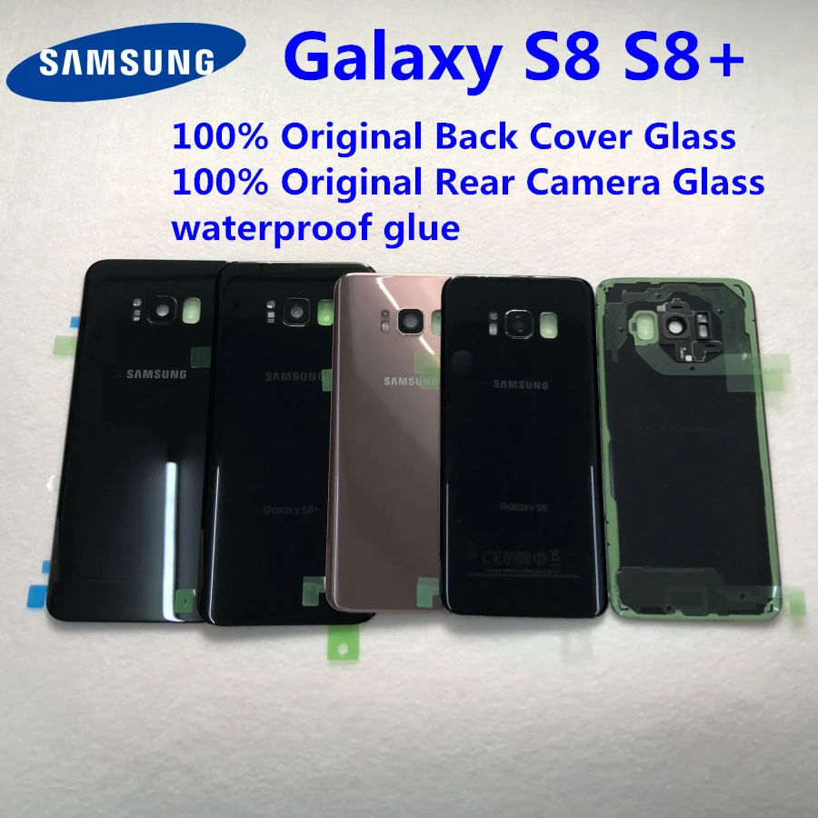 

For Samsung Galaxy S8 Plus S8+ G950 G955 100% Original Battery Back Cover Glass Door Housing Rear Camera Glass S8 Rear cover