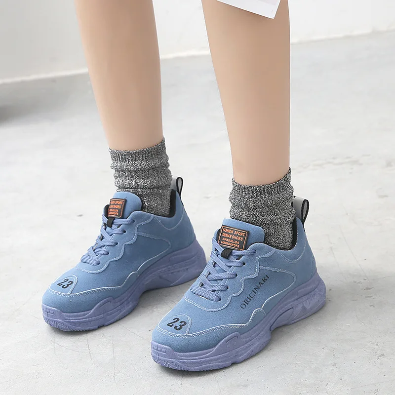 

2019 autumn new fashion simple solid color flat shoes women trend comfortable thick soles casual shoes