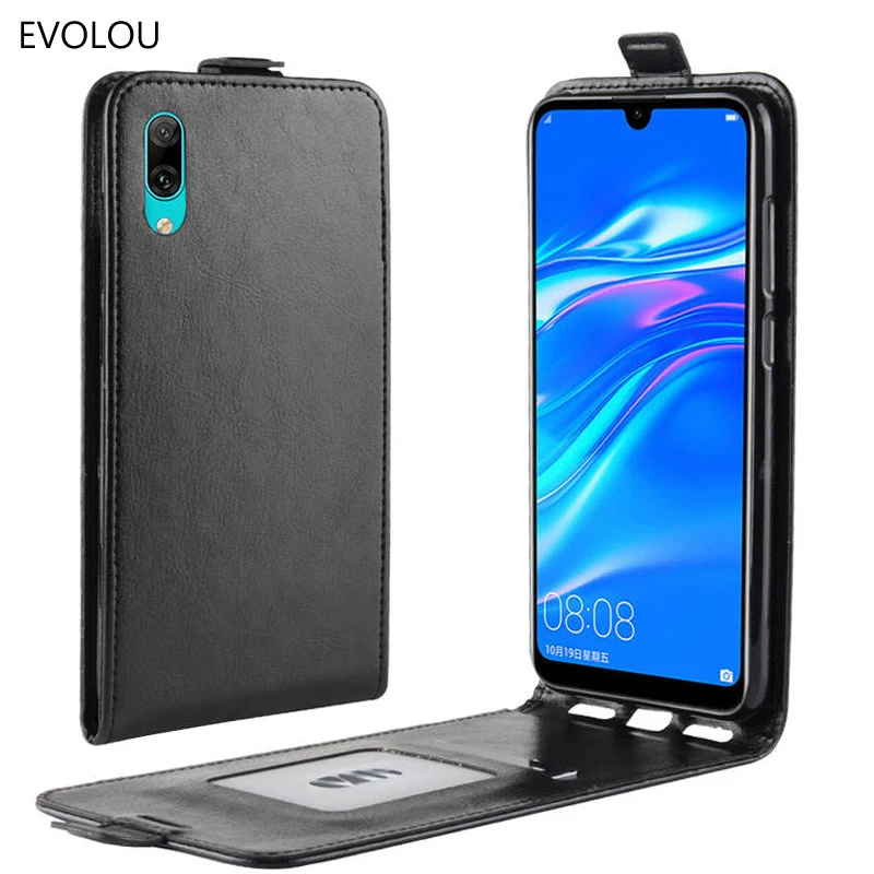 Vertical Flip Leather Case for Huawei Y7 Prime 2019 Cover UP Down Flip Cover for Huawei Y7 Prime 6.26 incn 2019 Phone Bag Funda Huawei dustproof case