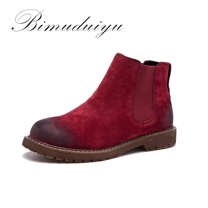 BIMUDUIYU Wipe Color Fashion Women s Boots Autumn Winter New Pattern Retro Short Boots First Layer