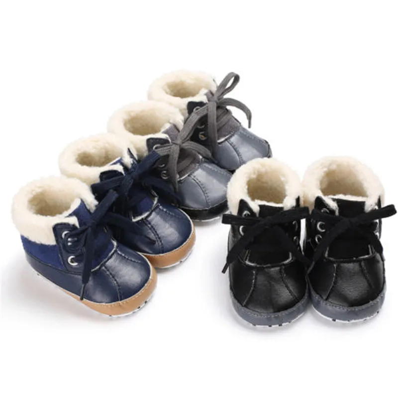 Милые зимние ботинки из кашемира модные детские туфли с мягкой подошвой теплые ботинки для малышей Нескользящие ботинки для малышей