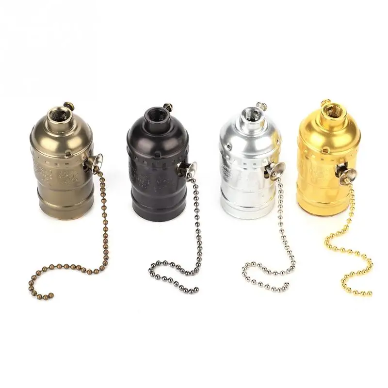 

Lamp Base Vintage Edison E27 Socket Holder with Pull Chain Bulb Light Lamp Lighting Holder Screw Base Light Fixtures Bulb Light