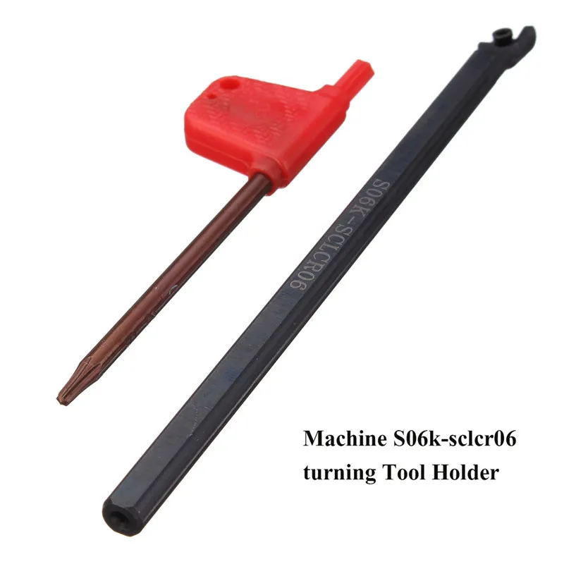 

Newest S06K-SCLCR06 Turning Tool Holder 6x100mm Lathe Boring Bar For CCMT0602 Insert With T8 Wrench For CNC Lathe Tool