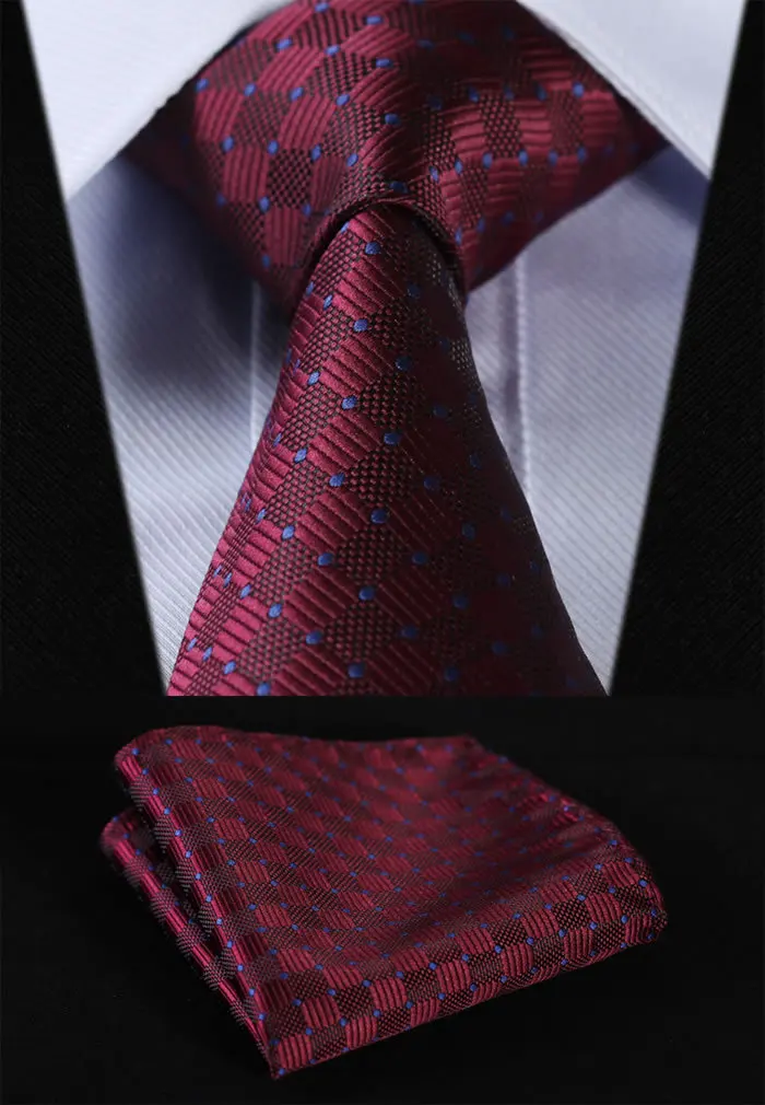 Buy TC3040U8 Burgundy Blue Check 3.4" 100Silk Wedding