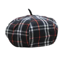 BINGYUANXUANHAO новые модные хлопковые береты винтажный головной убор в клетку Женская дышащая женская зимняя шапка малярные шляпы