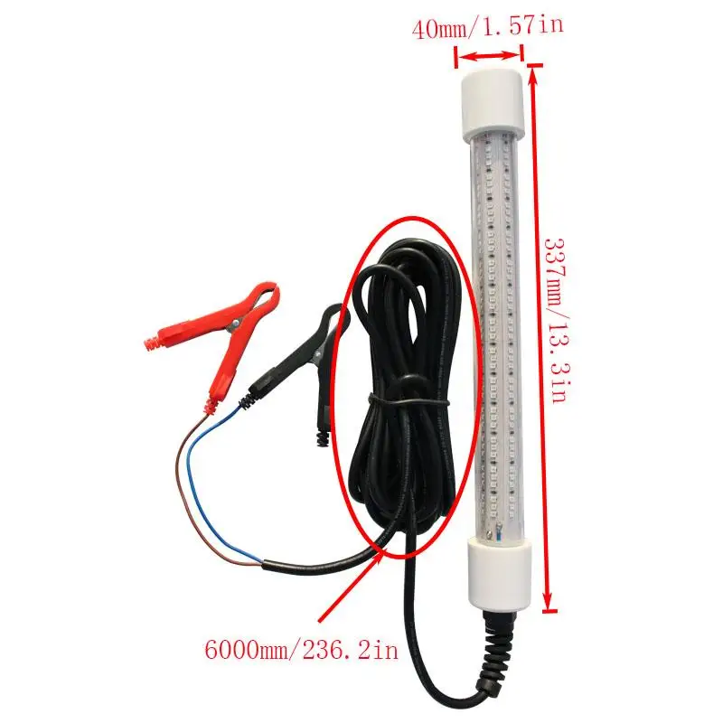 Подводные лампы для рыбалки. Светящиеся Подводный фонарь самовзвешивающаяся подводная Светодиодная лампа для рыбалки, 60 Вт, 12 В, 6 м Мощность шнур, IP68 Водонепроницаемый