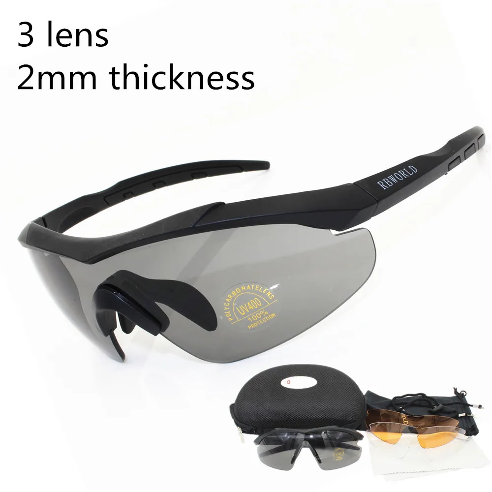 Buy 3 lens 2mm thickness Tr90 Military Goggles