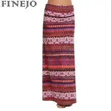 FINEJO Для женщин юбка высокие с эластичной резинкой на талии, Платье макси с рисунком в виде вечерние Повседневное вечерние детское пляжное платье с цветочным рисунком для девочек прямые брюки на осень, женские блузы, модная