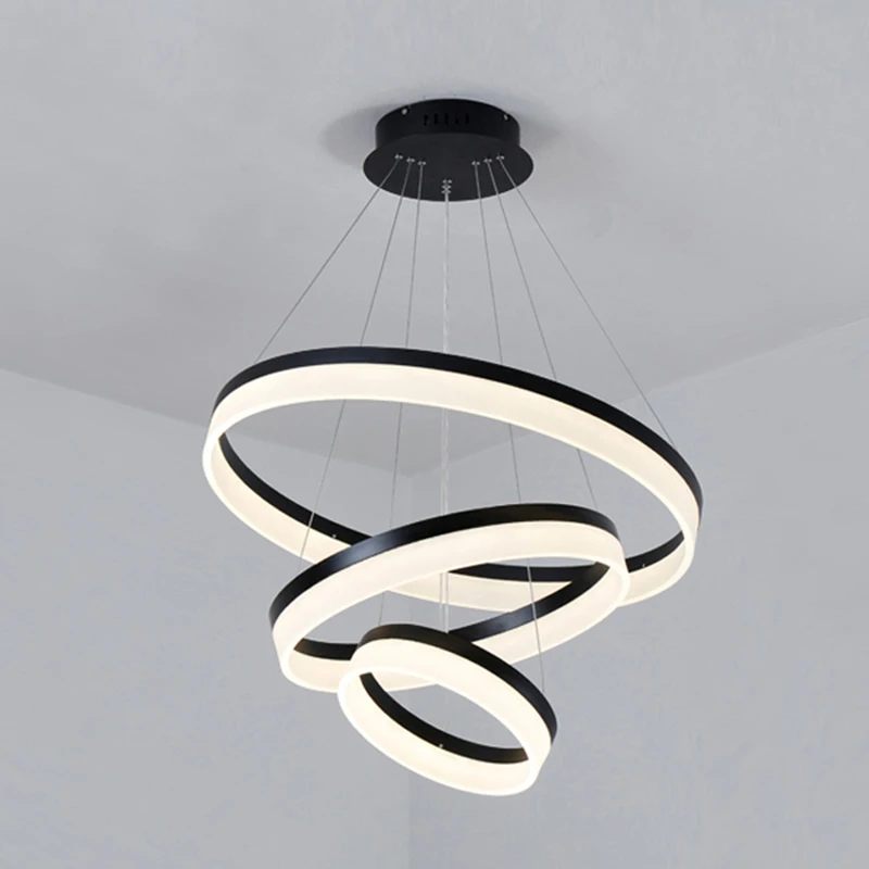 

Silver/black/white Modern LED Pendant Lights for Living diningroom kitchen light fixture aluminum+Acrylic hanging Pendant Lamp