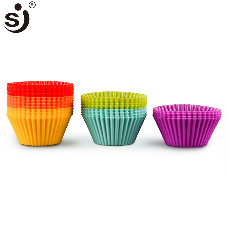 SJ Silicone Cupcake Molds Muffins Bakery Tools in Cake Mold Cupcake Mold Silicone Oven Muffin Cupcake and Bakeware