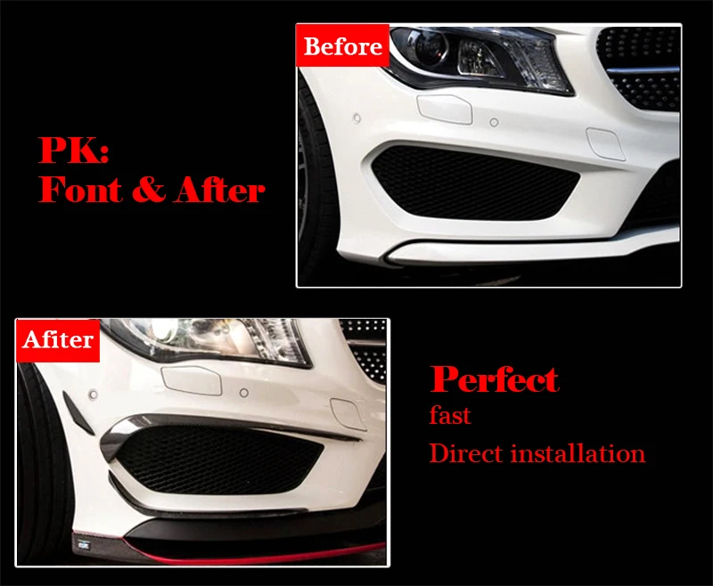 W117 parachoques de labios Anterior 6 piezas de fibra de carbono para Mercedes Benz CLA180 CLA200 CLA250 CLA45 Splitter Flap Canard 2013 -16 W117 parachoques de labios Anterior 6 piezas de fibra de carbono para Mercedes Benz CLA180 CLA200 CLA250 CLA45 Splitter Flap Canard 2013 -16