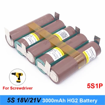 

Turmera Battery pack 18650 hg2 3000mAh 20amps for 18v screwdriver battery weld soldering strip 5s 18v battery pack (customize)