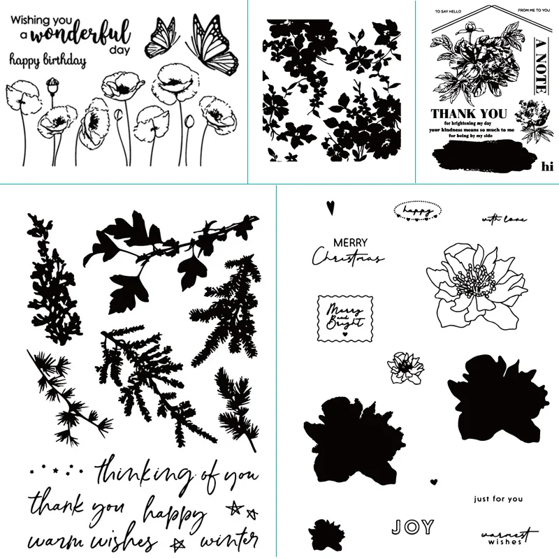 

AZSG 2019 new leaf plant pattern design transparent transparent seal / silicone seal DIY scrapbook album / card
