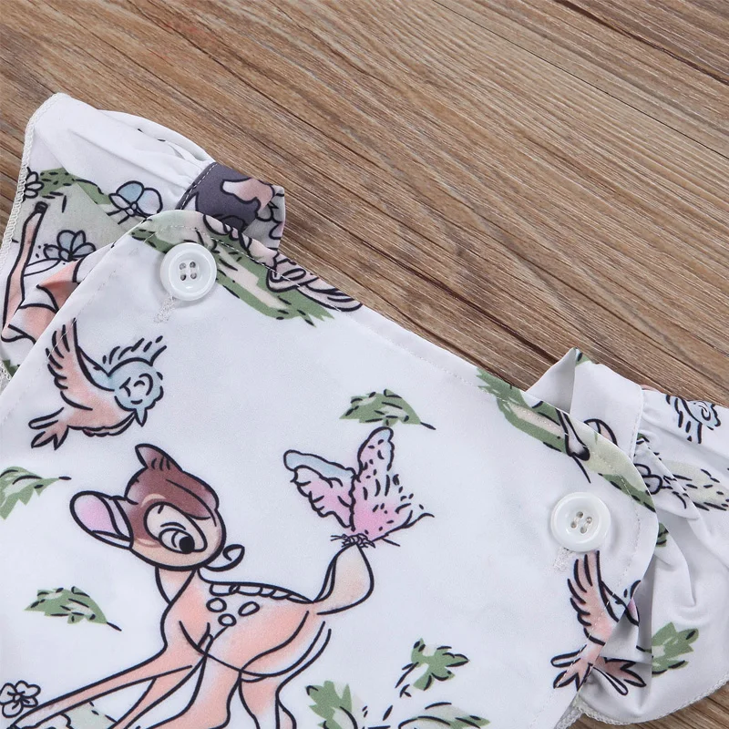 Сладкий новорожденного ребенка ползунки для мальчиков и девочек летние олень Комбинезон 1 шт. 0-24 м сарафан наряды Одежда для малышей