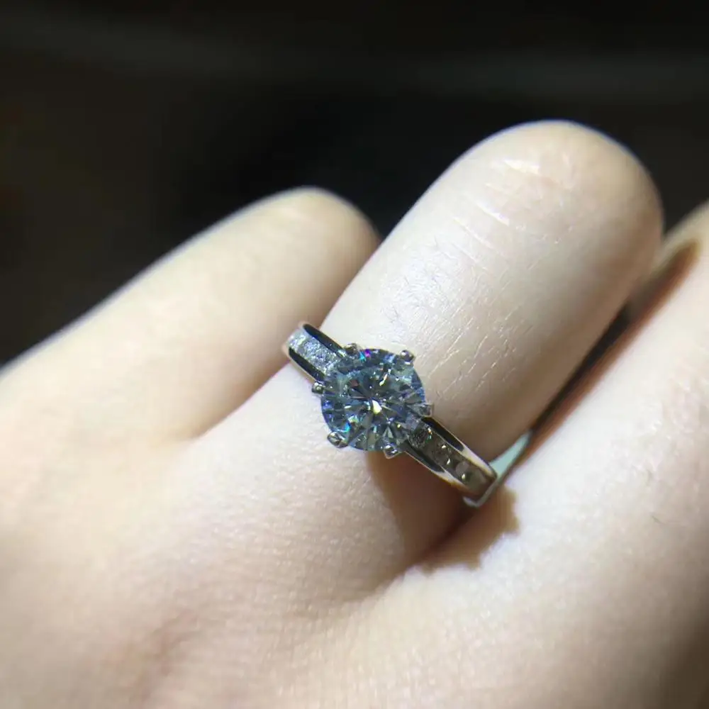 Круглое серебряное кольцо с муассанитом 1ct D VVS роскошное кольцо с муассанитом для женщин