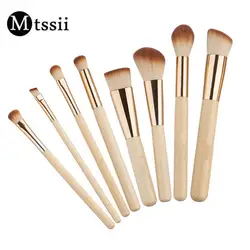 Mtssii 8 шт бамбука кисти для макияжа комплект нейлоновая щетина Фонд Румяна Тени для век Косметические кисти для макияжа инструмент