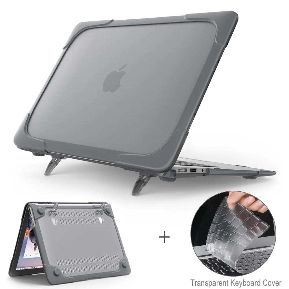 Achat Nouveau boîtier de couverture externe antichoc support pliable pour Macbook Air Pro Retina 11 12 13 15 pouces avec barre tactile + housse de clavier