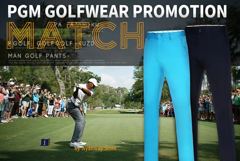 PGM качество, водонепроницаемые брюки для гольфа, Мужские штаны для гольфа, полная длина, дышащие, быстросохнущие, эластичный, мягкий светильник, Тонкие штаны для гольфа, мужские, XXL