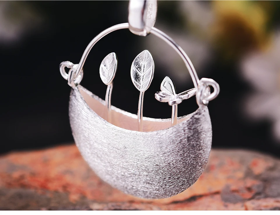 Lotus Fun реальные 925 серебро ручной работы Fine Jewelry мой маленький сад дизайн кулон без ожерелье для женщин Acessórios