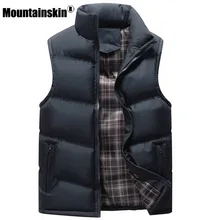 Горные мужские жилеты с воротником-стойкой 4XL зимние куртки без рукавов мужские пальто армейский хаки однотонный Повседневный жилет мужские жилеты SA354