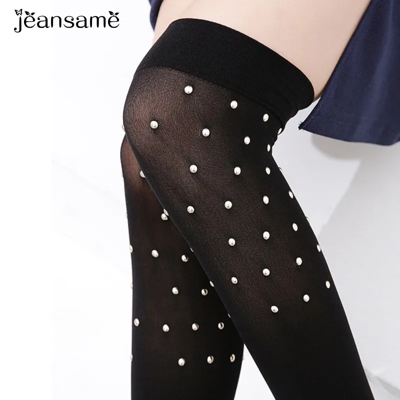 

Black Long White Dot Sock Women's Over Knee Long Leg Warmers Meias Socks 2019 Sexy S Tockings Kawaii cute thigh high plus size