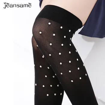 

Black Long White Dot Sock Women's Over Knee Long Leg Warmers Meias Socks 2019 Sexy S Tockings Kawaii cute thigh high plus size