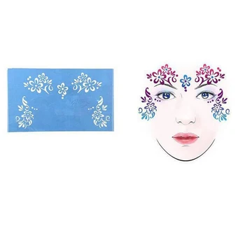 

1 Set no stick PET material Blue Face Painting Body Art Stencils Template Tool for Festival Makeup