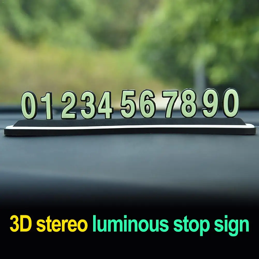 

Car Styling Luminous Auto Temporary Parking Card Universal Automotive Sticker Telephone Number Plates Automobiles